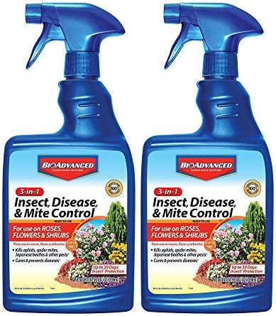 BioAdvanced 3-in-1 Insect, Disease, and Mite Control Spray - 24 fl oz | Insecticide, Fungicide & Miticide - Ready-to-Use - Prevents Pests and Diseases - Up to 30 Days Protection Bottle