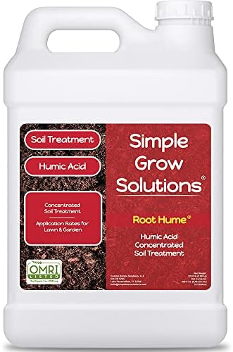 Raw Organic Soil Conditioner- Root Hume- Simple Grow Solutions- Natural Plant & Lawn Treatment- Nutrient Food Enhancer- Concentrated Liquid Humic - Grass, Tomatoes, Citrus, Flowers, Vegetables