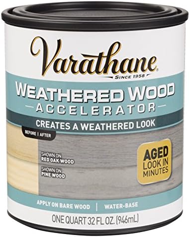 Varathane Weathered Wood Gray Accelerator | Aged Wood Effect, Rustic & Reclaimed Appearance, Interior Furniture, Décor & DIY Projects, Quart