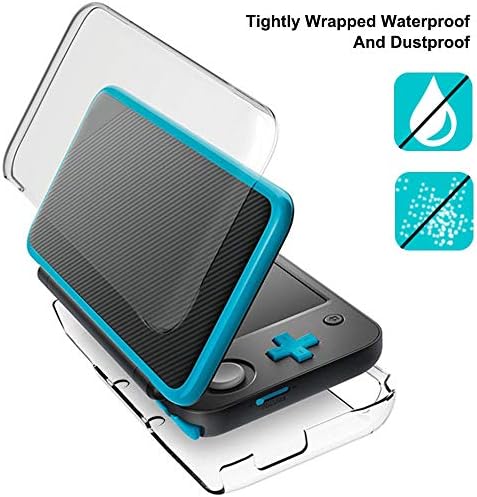 Hard Case Compatible New 2DS XL with 2 Packs Screen Protector, AFUNTA Anti-Scratch Crystal Clear Case