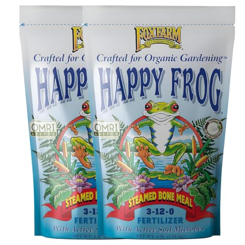 FoxFarm Happy Frog Steamed Bone Meal Fertilizer - Fine-Screened Phosphorus Fertilizer with Calcium & Mycorrhizal Fungi