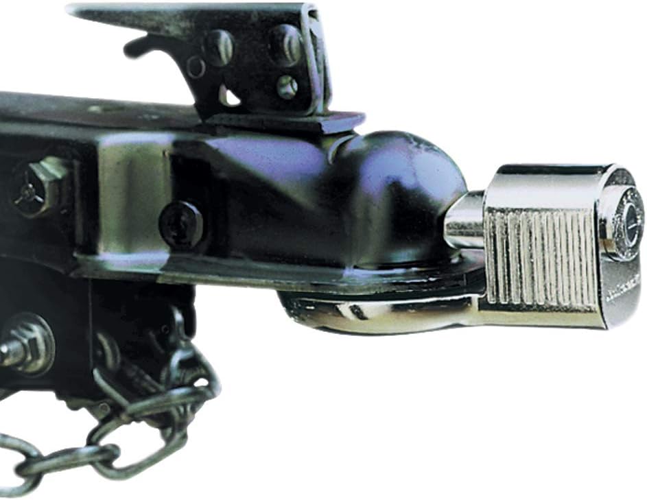 Master Lock Trailer Hitch Lock, Fits 1-7/8 in., 2 in., and Most 2-5/16 in. Trailer Couplers, Weather Resistant Automotive Hitch Lock with Keys, 377KA