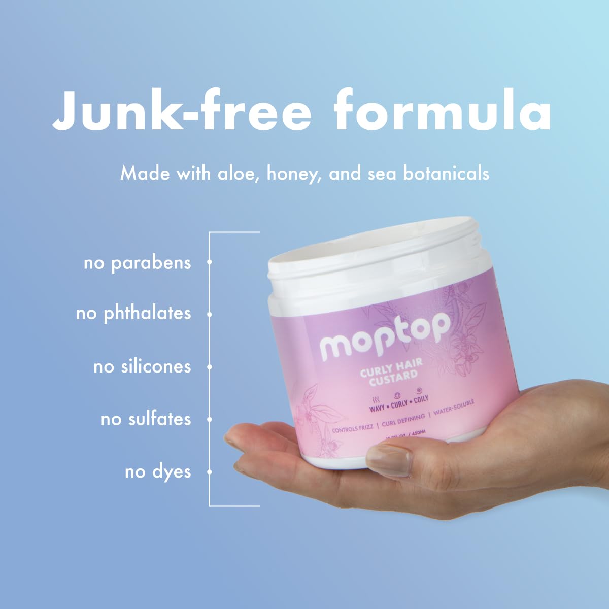 MopTop Curly Hair Gel Custard - Styling Gel for Moisturizing and Defining Soft Curls, Lightweight and Anti Frizz, Curly Hair Products for Waves, Coils & Kinks (Citrus Kumquat, 8oz)