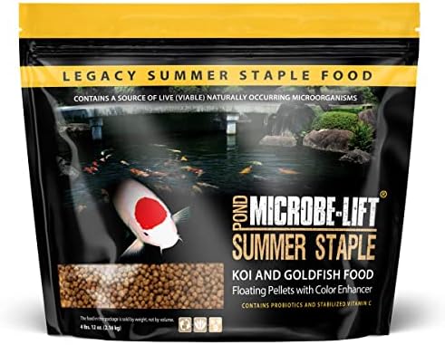 MICROBE-LIFT MLLSSXL Summer Staple Floating Fish Food Pellets for Ponds, Water Gardens, and Fountains, for Live Goldfish and Koi, 14 Pounds