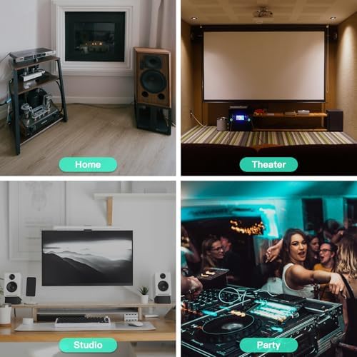 5.1 Channel Karaoke Amplifier with Mic Input, Home Audio Surround Sound Amplifier with Optical, Coaxial & RCA Inputs, Subwoofer Support for TV