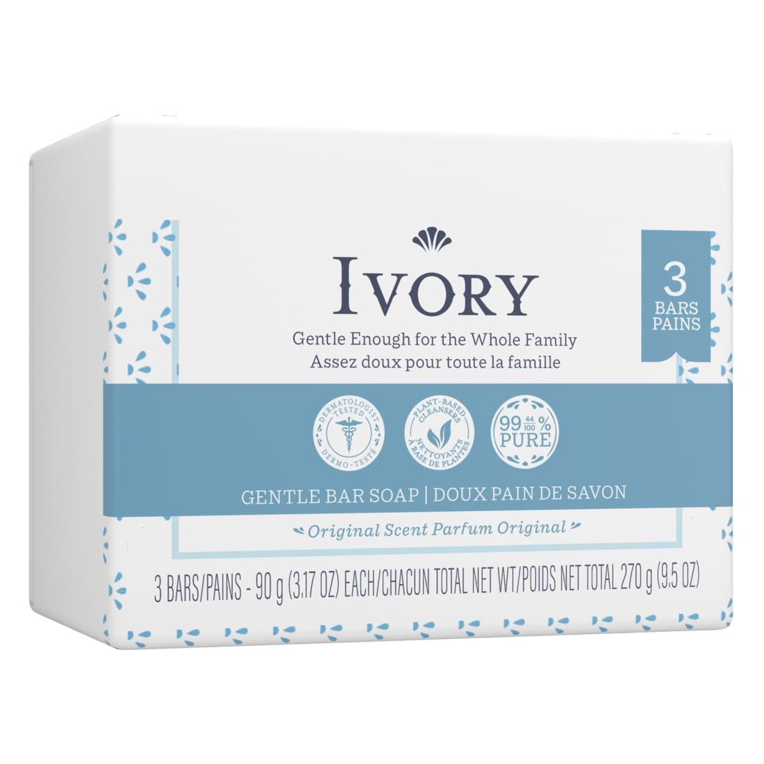 Ivory Soap Personal Bar 3.1 Ounce, Pack of 3
