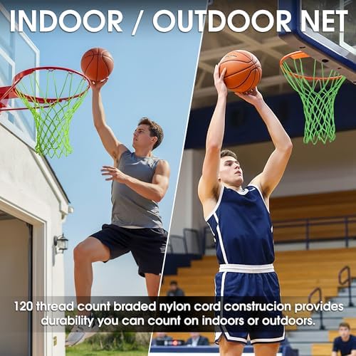 Cannon Sports Heavy Duty Basketball Net Replacement - 21 Inches - 12 Loop Standard Size - Weather Resistant for Indoor/Outdoor Courts - Fits All Standard Rims