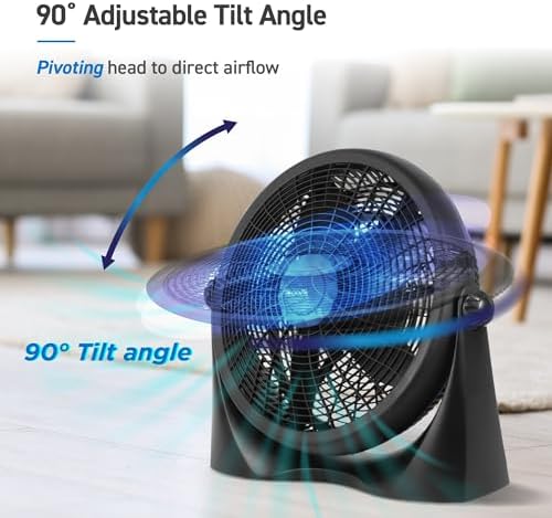 Commercial Cool 16 Inch High Velocity Floor Fan, Black, CFF16B | Floor Fan for Home, Garage, Bedroom, or Office, Cooling with 3 Speed Settings, Quiet Floor Fan with Adjustable Tilt Angle