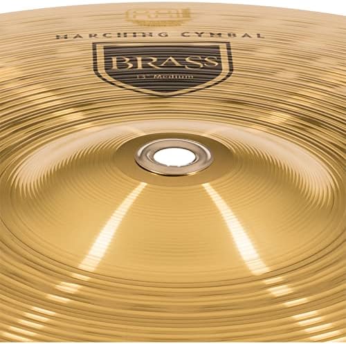 Meinl 14” Marching Cymbal Pair with Straps - Brass Alloy Traditional Finish - Made In Germany, 2-YEAR WARRANTY (MA-BR-14M)