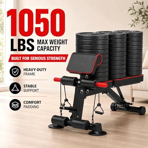 K KiNGKANG Adjustable Weight Bench for Home Gym Full Body Strength Training