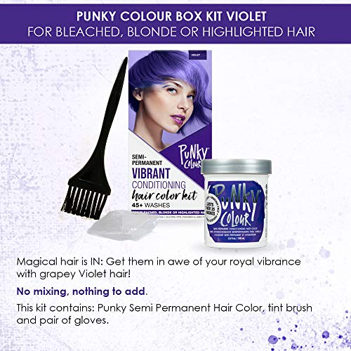 Punky Colour Box Kit Cotton Candy Semi Permanent Hair Color - Vegan, Cruelty-Free Conditioning Hair Dye, Lasts Up to 35 Washes
