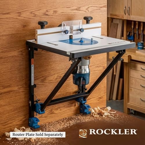 Rockler Convertible Benchtop Table w/ 4 Configurations for Woodworking | Benchtop Router Table – Versatile Routing Station – Router Table –