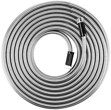 Beaulife Metal Garden Hose 100 ft Flexible No Kink Lightweight RV Drinking Water Hose Extension Leader Hose Heavy Duty Outdoor