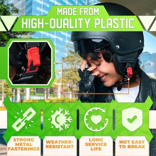 3 Pcs Motorcycle Helmet Quick Release Buckle Kit, Straps Up to 0.77" | Quick Release Helmet Buckle Replacement Set, Push-Button Release