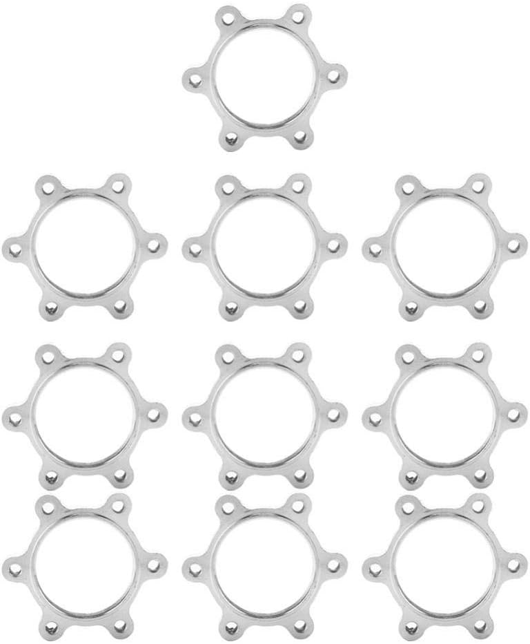 Aluminium Alloy Freewheel Threaded Hubs Disk Disc Brake Rotor 6 Bolt Flange Adapter Replacement Part, 10Pcs/Pack (48mm/1.89inch)