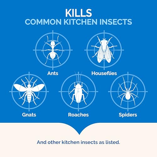 Hot Shot Kitchen Bug Killer Spray, Controls Ants, Flies, Roaches, Spiders and More, Indoor Bug Killer, Botanical Insecticides, 14 Ounce