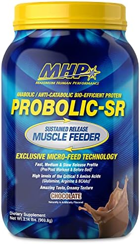 Maximum Human Performance Probolic-SR Sustained Release Protein Powder, 24g Protein, BCAAs, Glutamine, Arginine, Pre-Workout, Post-Workout