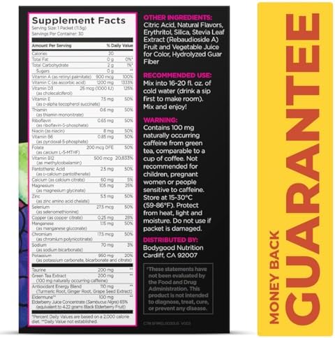 Pureboost Sugar-Free Immune Clean Energy Booster Drink Mix, Combo Pack 30ct