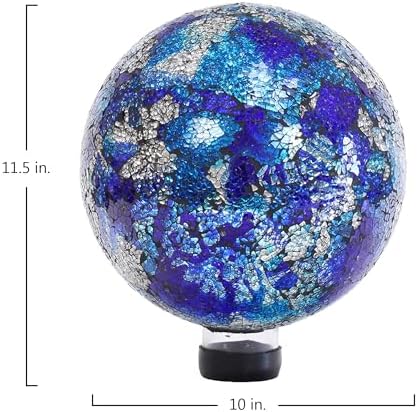 Echo Valley Blue/Aqua Gazing Globe, Hand Crafted Glass Globe, Outdoor Décor, 10 inch