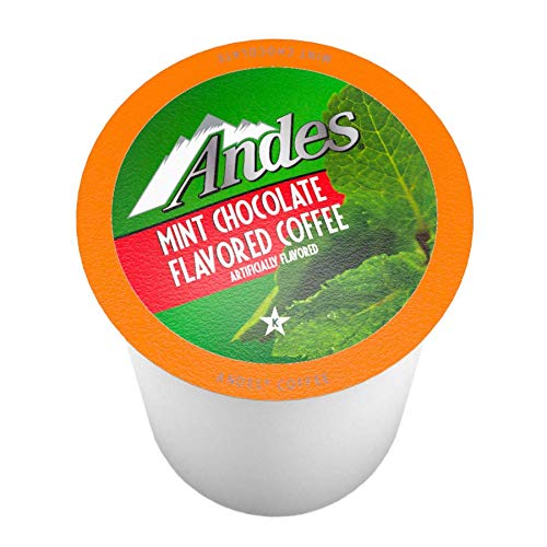 Andes Mints Chocolate Mint Flavored Coffee Pods, Compatible with K Cup Brewing Machines Including 2.0, Single Serve Peppermint Flavor Enhanced, 40 Count