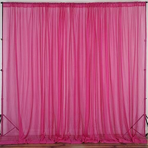 AK TRADING CO. 120" Wide (10Ft Wide) Sheer Voile Drape Panels for Backdrop, Wedding Events, Ceiling Drapes, Event Masking, & Decor - Select from 6ft to 50ft Length. (10 feet x 20 feet, Red)