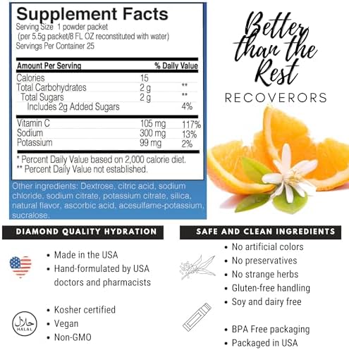 8 in 1 Electrolyte Powder & Vitamin C Defense Hydration, Dual Keto Food Friendly & Potassium Supplement Booster