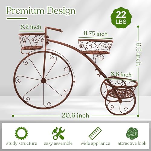 Sorbus® Garden Cart Stand & Flower Pot Plant Holder Display Rack, 6 Tiers, Parisian Style - Perfect for Home, Garden, Patio (Bronze)