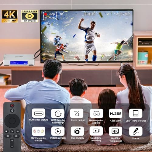 Zowietek 4K HDMI Video Recorder with Analog to Digital Converter, ZowieREC | RCA/CVBS for VHS, VCR, DVR, DVD, Hi8, Mini DV, Camcorder, Cassette