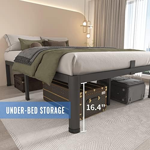 MAF 18 Inch Twin Bed Frames with Round Corner Legs Mattress Slide Stopper | No Box Spring Needed, Heavy Duty Metal Platform Bed Frame