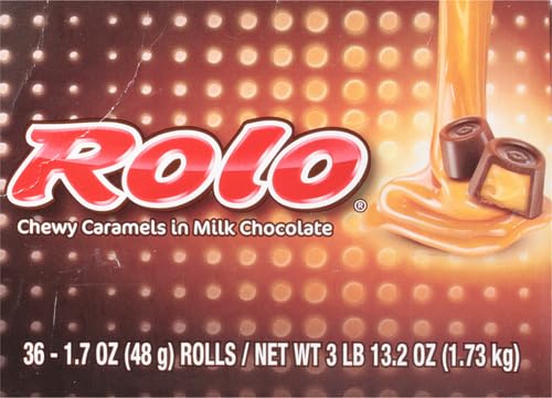 ROLO Rich Chocolate Caramels Candy Rolls, 1.7 oz (36 Count)