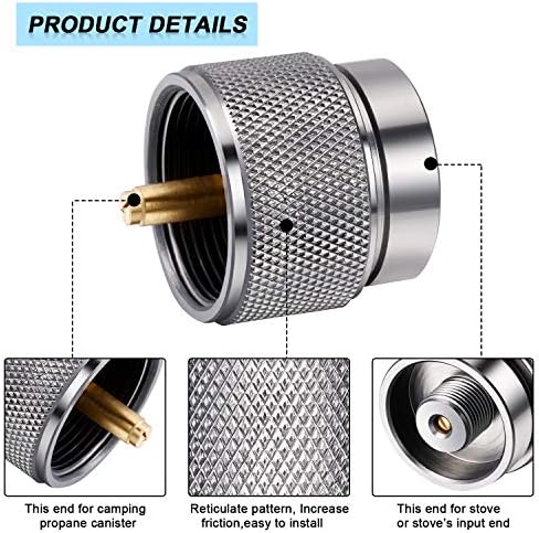 Hotop 2 Pcs Camping Stove Adapter, 1 Lb Propane to EN417 Lindal Valve