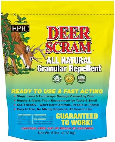 Deer Scram All Natural Granular Repellent - All-Natural, Animal, People and Pet Safe Granule Repellents (2.5 lb Shaker)