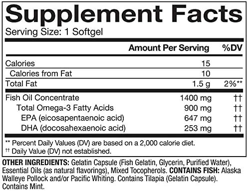Member's Mark - Omega 3, Fish Oil 1400 mg (900 mg EPA/DHA), Enteric Coated, 150 Softgels