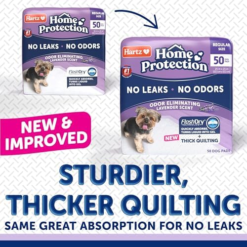 Hartz Home Protection Lavender Scented Odor Eliminating Dog Pads, 50 Count