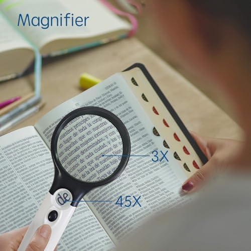 Wapodeai 3X 45X High Magnification, Suitable for Reading