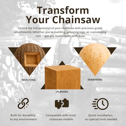 Log Wizard Chainsaw Debarker Tree Bark RemovaL Tool | Universal Debarking Tool for Logs with Case