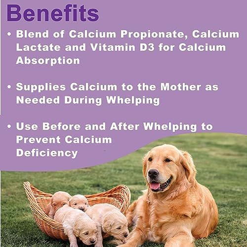 Canine Whelping Calcium Paste Combines Calcium Propionate, Calcium Lactate and Vitamin D3 for Better Calcium Absorption
