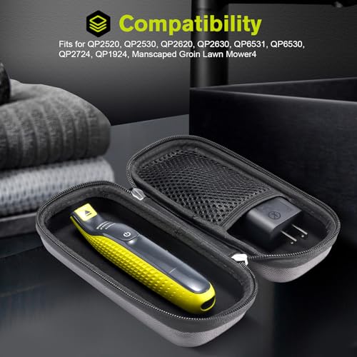 ProCase Hard Travel Case for Electric Trimmer & Shaver -Black | Fits QP2520 QP2530 QP2620 QP2630, Portable Organizer Carrying Bag