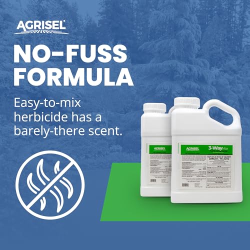 Agrisel 3 Way Max Weed Killer, Eliminate 50+ Weeds, Pet Safe, 128 Ounces | Safe on Grass, Weed Spray, Low Odor, Easy Mixing