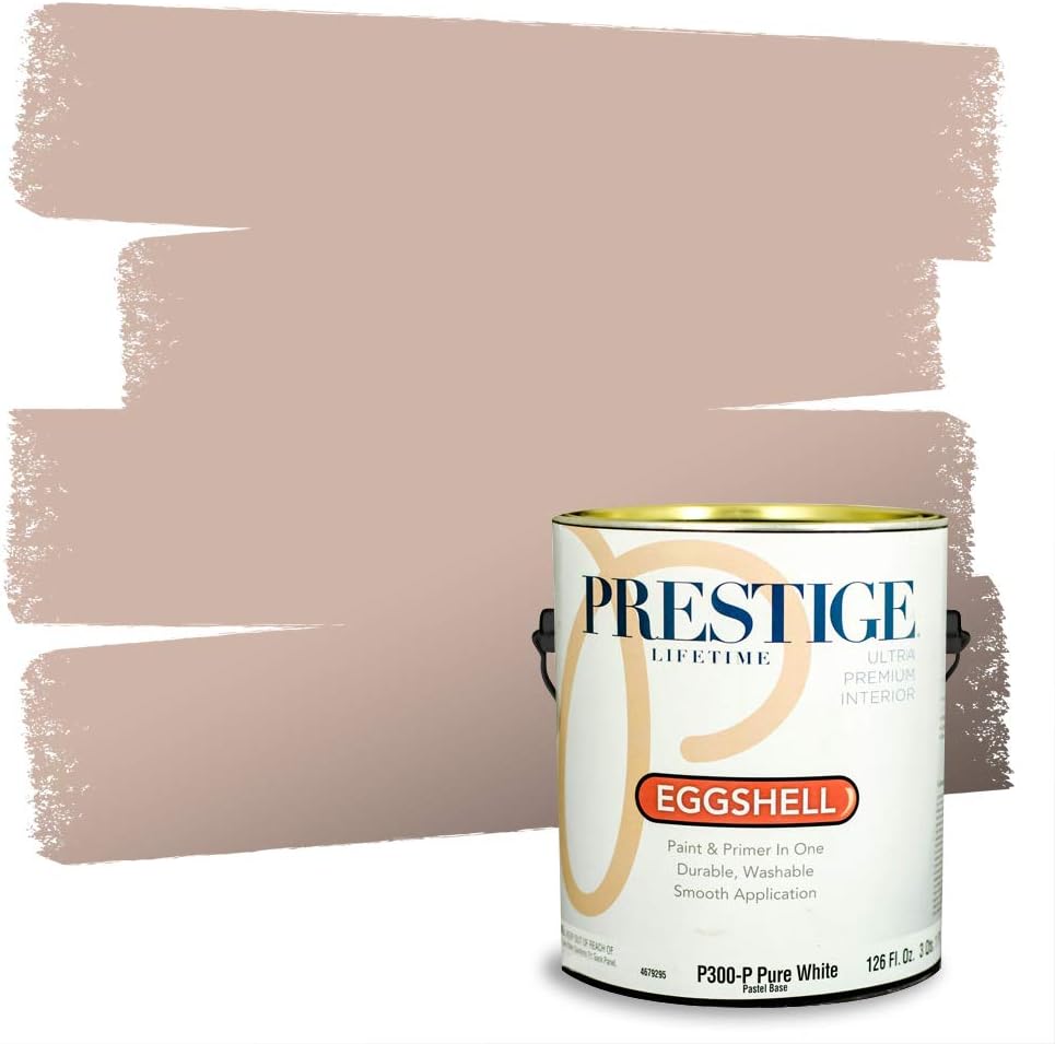 PRESTIGE Paints Exterior Paint and Primer In One, 1-Gallon, Semi-Gloss, Comparable Match of Sherwin Williams* French Roast*