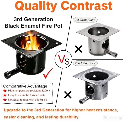 Pellet Grill Burn Pot & Igniter Kit, 200W/120V Heating Element