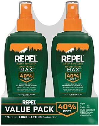 Repel Insect Repellent Sportsman Max Formula, Repels Mosquitoes, Ticks and Gnats, Effective Long-Lasting Protection, 40% DEET (Aerosol) 6 fl Ounce (Pack of 2)
