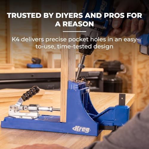Kreg K4 Pocket Hole Jig - Adjustable, Versatile Jig for Strong Joints - Create Perfect