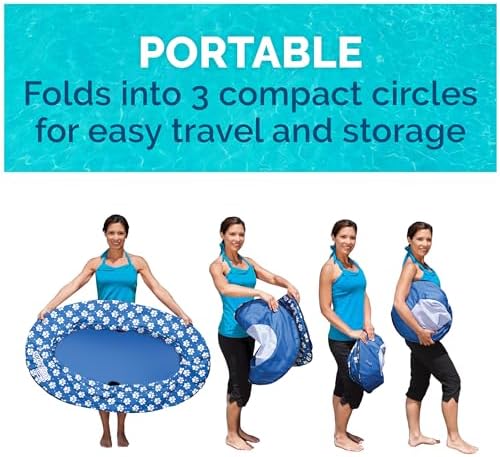 SwimWays Paddle Paws Spring Float Dog Raft, Small (0-65 lbs.) | Fast Inflation for Fast Use During Travel, Durable Scratch-Resistant Design for Use with Dogs, Includes Carrying Case