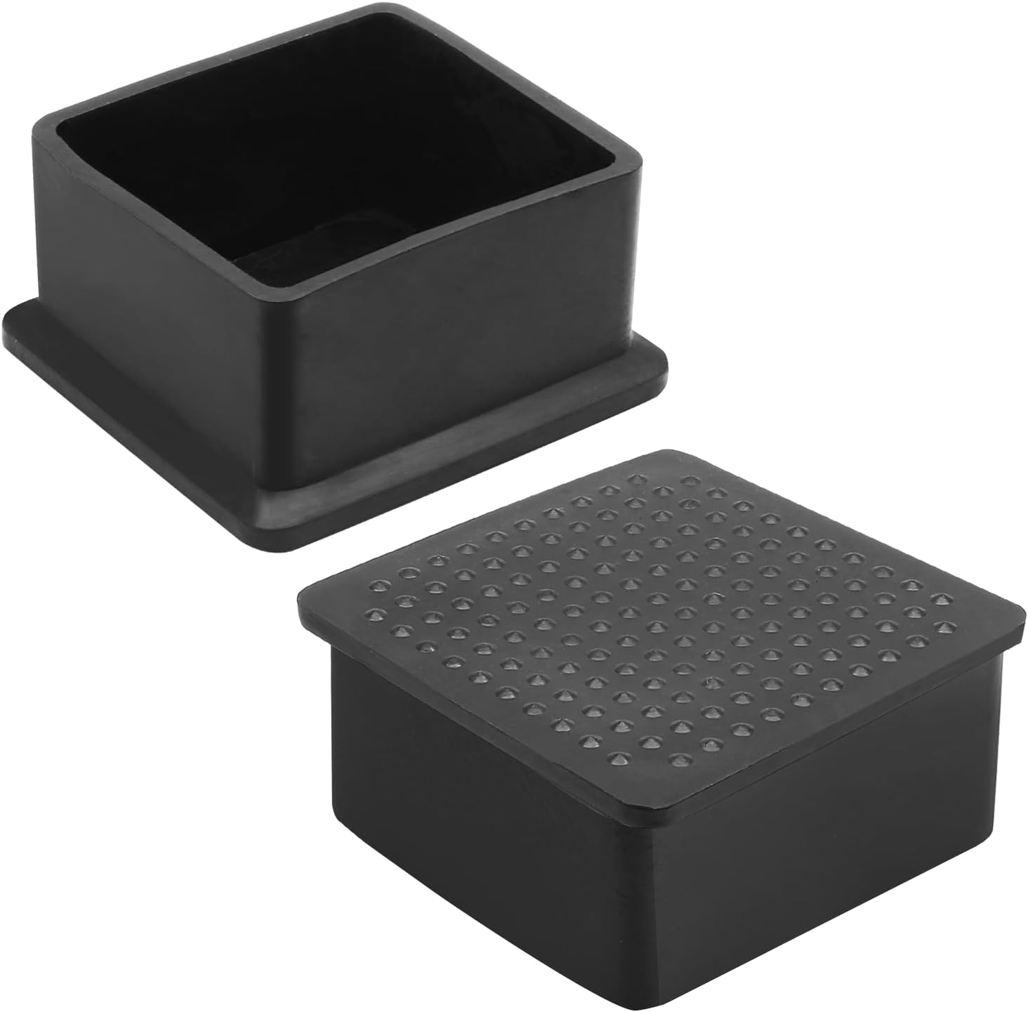 Bonsicoky 20Pcs Rectangle Rubber Furniture Leg Caps (3/4" x 1-1/2"), Vinyl Flexible Chair Leg Floor Protectors for Patio Indoor Chair Table Bed