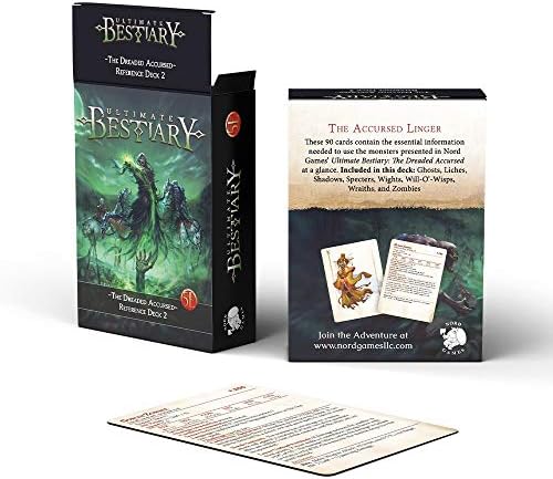 Dungeons and Dragons 5th Edition Deck of Cards – The Dreaded Accursed: Reference Deck 2 by Nord Games – 100 Cards - Games for Adults and Kids