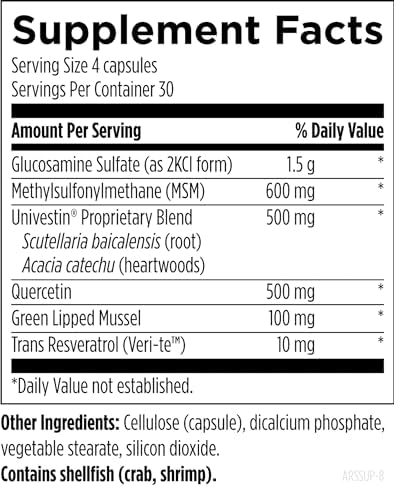 Designs for Health ArthroSoothe Supreme - Joint Support Supplement for Adults with Glucosamine Sulfate, Quercetin, Green Lipped Mussel, MSM