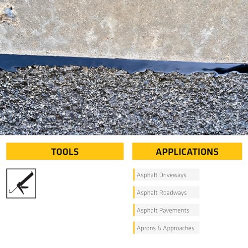 SIKA Sikaflex-410 Asphalt Sealant, Black, Self-Leveling Hybrid Sealant for Filling Cracks in Asphalt Driveways, Roadways