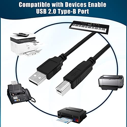 Replacement 10FT USB A Male to B Male Cable Cord Data Transfer Host Cable Cord for AKAI MPK Mini Mk2 USB MIDI Keyboard Pad Controller