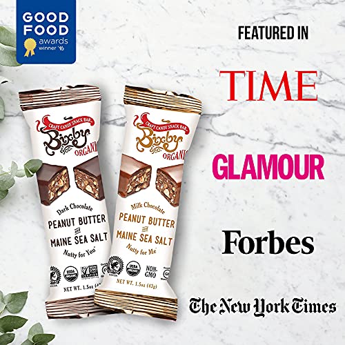 Bixby 12 Bars of Organic Milk Chocolate - Gluten Free Peanut Butter and Real Sea Salt - Non GMO Kosher Protein Snack with Clean Ingredients
